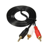 Cable de Audio 2×1 negro 1.8m