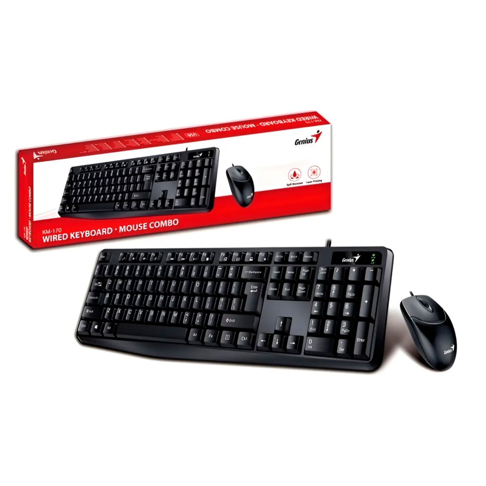 Combo Teclado + Mouse Alambrico Genius Km-170 Conexión Usb